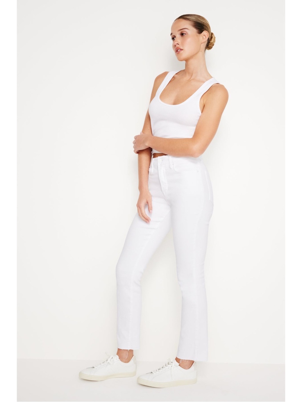 Sz 31 Good American White Good Legs Mid Rise Slim Straight Denim Jean NWT - Picture 7 of 8
